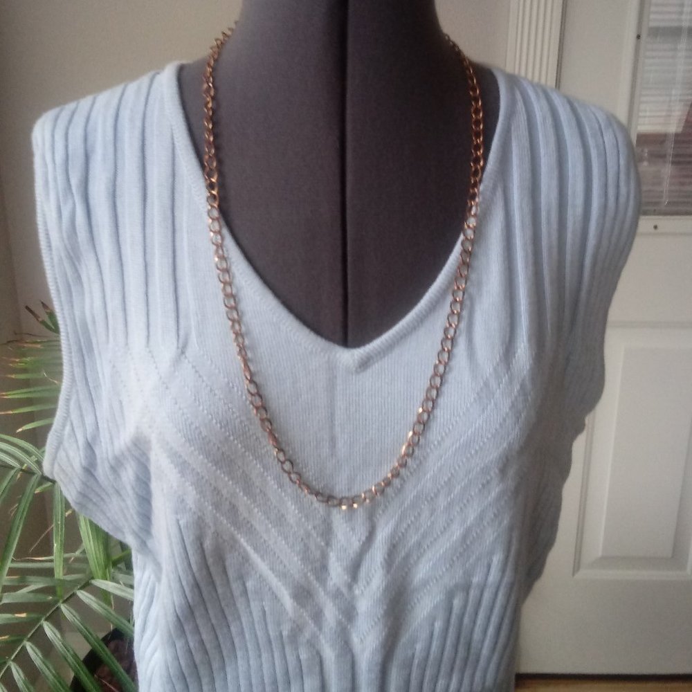Gloria Vanderbilt Ice Blue Ribbed Shell - Picture 3 of 8
